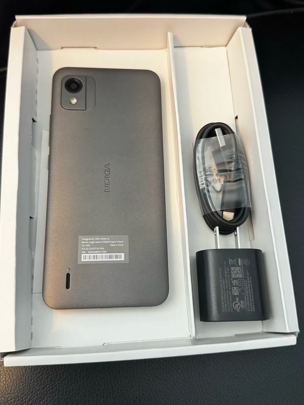 Nokia Black Smartphone with Black Charger and Cable C110 32GB